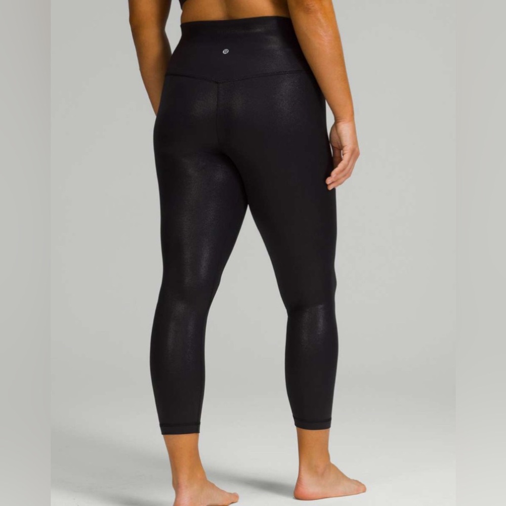 Lululemon Align High-Rise Pant 25" *Shine Radiate Foil Print Black size 0